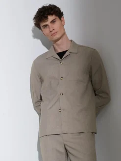 Clearance Bruuns Bazaar MicksBBStone shacket - .Zand