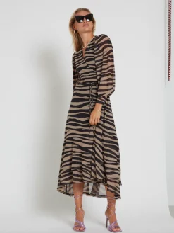 Outlet Bruuns Bazaar PhloxBBNora jurk - Beige/zwart
