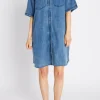 Hot Bruuns Bazaar PlatieBBZigata dress - Blue Denim