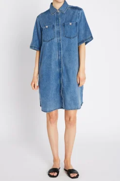 Hot Bruuns Bazaar PlatieBBZigata dress - Blue Denim
