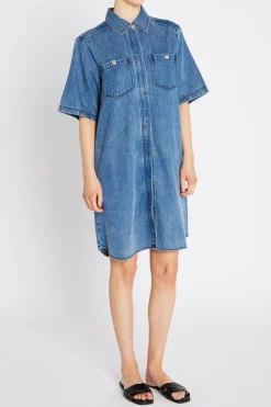 Hot Bruuns Bazaar PlatieBBZigata dress - Blue Denim