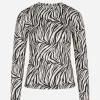 Outlet Bruuns Bazaar ReginaBZ Blouse met ronde hals - Zebraprint