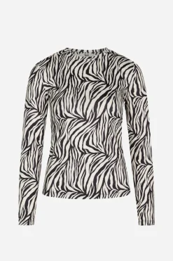 Outlet Bruuns Bazaar ReginaBZ Blouse met ronde hals - Zebraprint