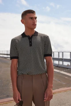 Discount Bruuns Bazaar RiverBBSainter polo knit - Black