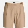 Best Bruuns Bazaar StaticeBBCity short - Zandkleurige krijtstreep