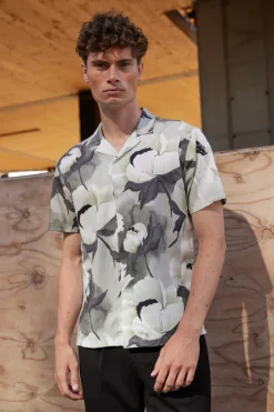 New Bruuns Bazaar VanBBHomer AOP shirt - Grote bloem
