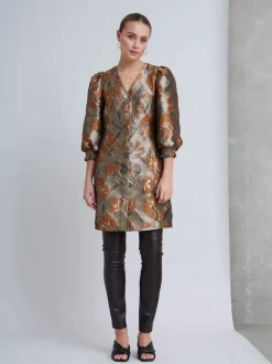 Outlet Bruuns Bazaar WhirlingBBAMaru jurk - Bruine bloem