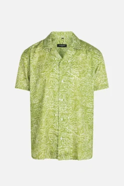 Discount Bruuns Bazaar WonBBHomer AOP shirt - Gestructureerd groen