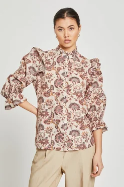 Outlet Bruuns Bazaar ZeodaryBBCaro shirt - Vintage bloemenprint