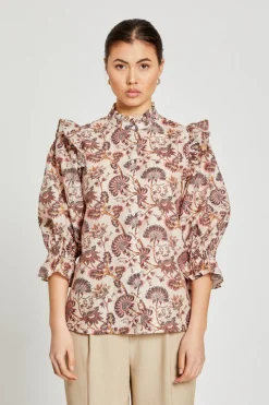 Outlet Bruuns Bazaar ZeodaryBBCaro shirt - Vintage bloemenprint